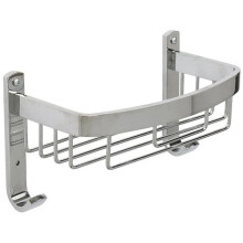 Croydex Curved Bathroom Basket Chrome Plated Aluminium Shower Shelf Caddy 260mm
