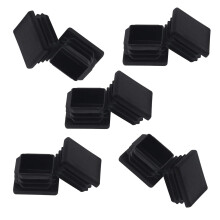10-pack 2" 2x2 tumsvart plastplugg, 2 tum ändkåpa för fyrkantig rör
