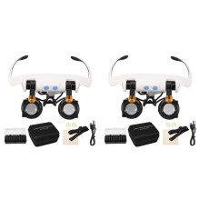2 Set Magnifying Glasses with LED Light, Hands Free Magnifier with 14 Interchangeable Lenses 3X 4X 5X 6X 7X 10X 15X