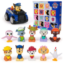 Paw Patrol Belöningar Box Gåva Pack, 8 Mini Figurer, 2 Djur Figurer, 4 Klistermärkesark & 1 Pup Squad Racer