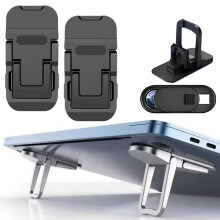 2PCS Bärbar Laptop Ställning, Justerbar Ergonomisk Riser för MacBook (Svart)
