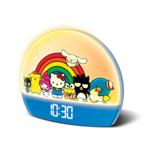Hello Kitty och Vänner Soluppgång Väckarklocka - Färgglada Ljus, USB-laddning, LED-display, Snooze-funktion
