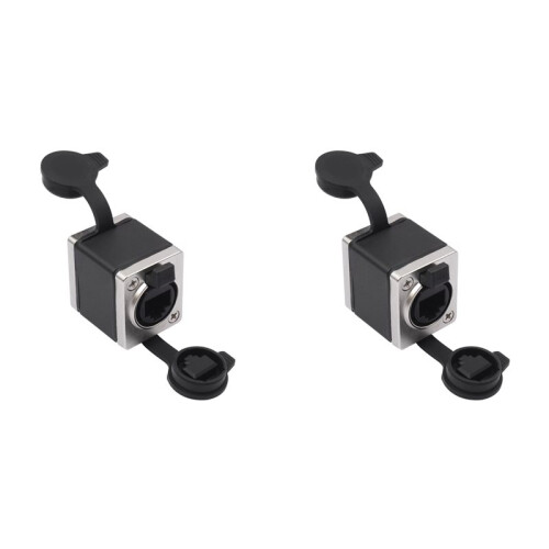 2X RJ45 Feedthrough Coupler,RJ45 Network Female Straight Coupler Converter Ethernet Extension Adapter