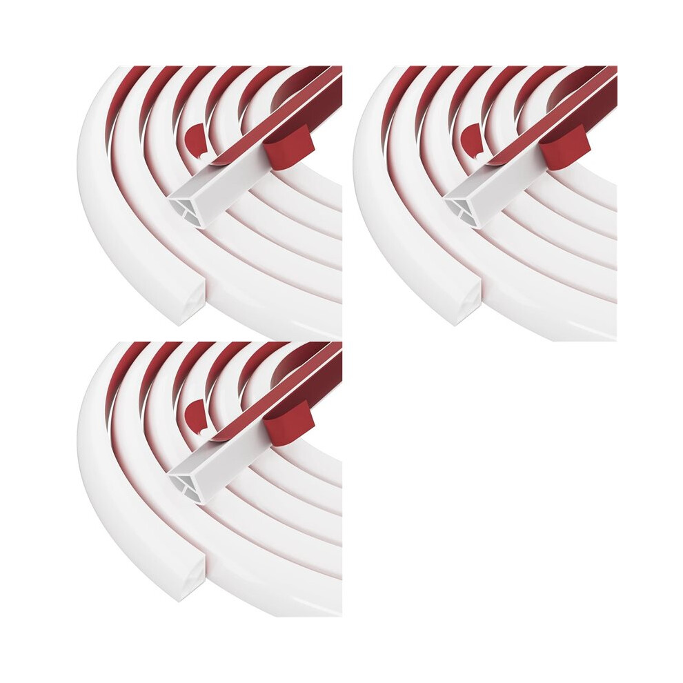3X Flexible Quarter Round Molding Bendable Molding Trim,Peel And Stick Silicone Rubber Trim For Floor,Tub,Cabinet 4712375759662