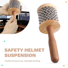 Stainless Steel Beads Wooden Cabasa Wooden Handle Rhythmic Percussion Hand Cabasa Music Education Toddlers Hand Crank