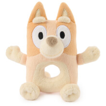 GUND Offizieller Bingo Plüschring Rassel, Bluey Baby Rassel, Sinnes Spielzeug für Babys, Orange, 15 cm