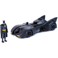 Spin Master DC Comics, Batman '89 Batmobil & Batman Actionfigur Set, 4-Inch Retro för Samlare