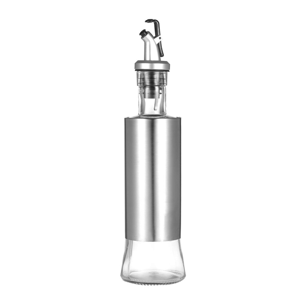 Semoic Oil Dispenser Olive Oil Dispenser Glass And Stainless Steel Bottle Vinegar And Oil Cruet With Pourer Drip-Free Spout
