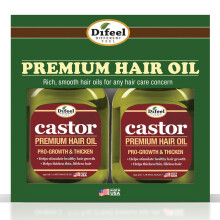 Difeel Pro-Growth & Thicken Premium Castor Hair Oil 7.1 oz. - Deluxe 2-Pack Gift Set
