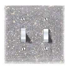 (1STK) BLING SILVER RHINESTONE STRÖMBRYTARSKYDD GLITTRANDE KRISTALL VÄGGPLATTA