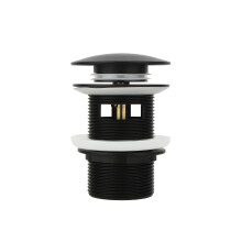 Desagüe de Bañera de Cobre Independiente, Tapón de Bañera Pop Up, Compatible con Kits de Bañera (Negro Mate)