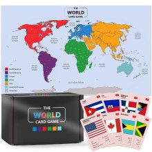 Jeu de cartes du monde - Cartes flash des drapeaux - Jeu de société géographique éducatif pour adultes