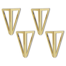 4PCS Replacement Metal Furniture Feet Triangle Furniture Feet for Chairs Cupboard and Sofa Other Furniture Legs (Gold)