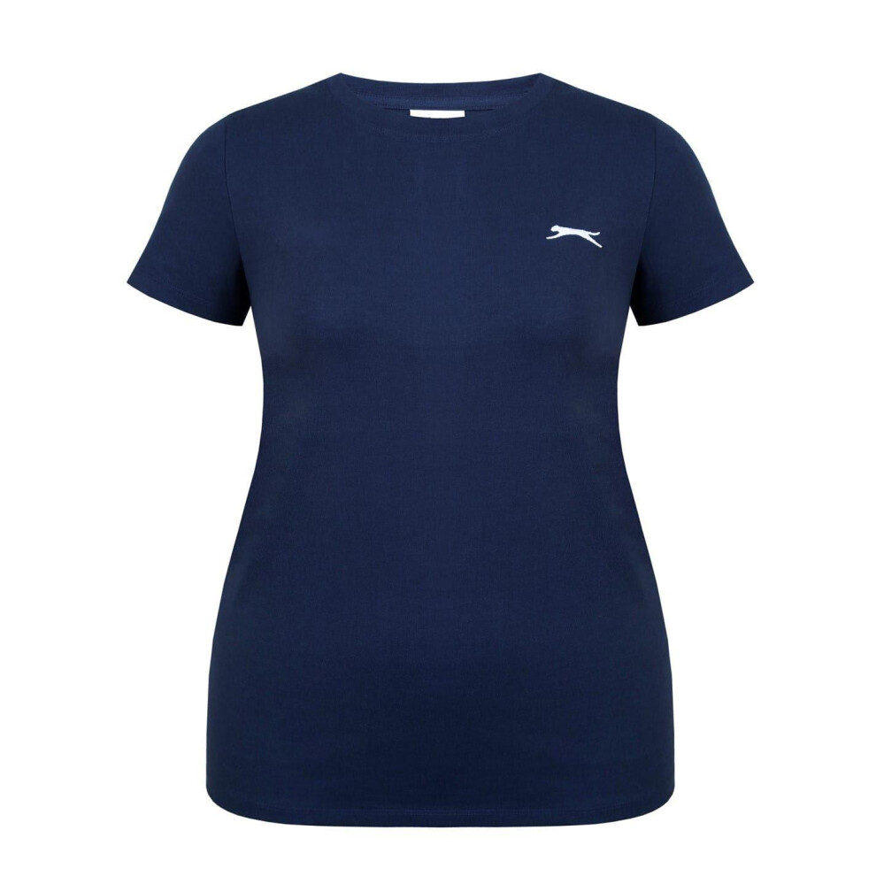 Slazenger (18 Uk, Navy) Womens/Ladies Plain Crew Neck Fitted T-Shirt Blue,Multicoloured