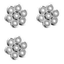 3X Tête de Rechange pour Rasoir Électrique 7D L Lame de Rasoir Étanche Cutter Flexible Tête de Lame de Rasoir à Barbe Flottante