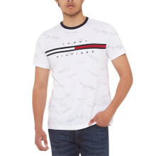 (White, 3XL) Tommy Hilfiger Mens T Shirt Cotton Tee