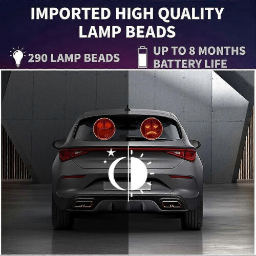 LED Fun Expression Light Remote Control Rear Window Warning Reminder Lamp