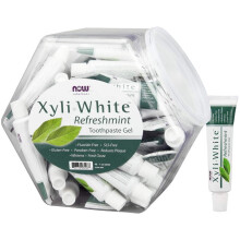 NOW Foods Solutions, Gel de Pasta de Dientes Xyliwhite, Refreshmint, Limpia y Blanquea, Sabor Fresco, 40 Unidades, Tubos de 1 onza