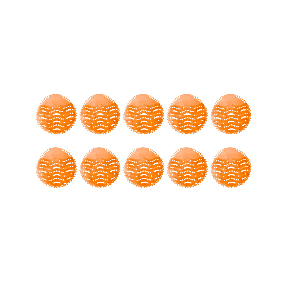 Semoic 10 Pack Urinal Screens Deodorizer, Urinal Cake Long Bristle Anti- And Anti-Clogging Lasting Odor Freshener(Orange)