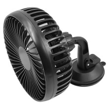 2X Suction Cup Car Fan Portable USB Fan 12V/24V Universal High Wind Silent Rotatable Small Noise Cooling Fan