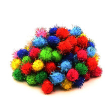 Sicraft 50st Glittrande Tinsel Pom Poms Sparkle Bollar för DIY Hantverk/Partydekoration/Katt (3CM 50ST)