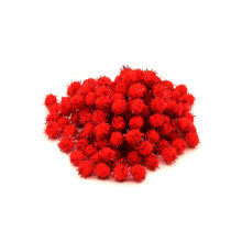 SCRAFTION 100st Glitter Tinsel Pom Poms Glittrande Bollar för DIY Dekoration/Katt (1,5CM 100ST (röd))