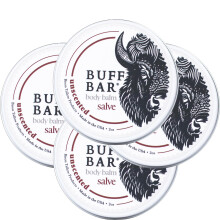 BUFF BAR Pure Bison Tallow Salve, Unscented, 4-Pack - Ingen Irriterande Ingredienser, Ren & Enkel