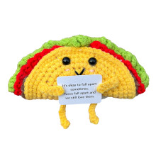 PLWalker Taco de Apoyo Emocional de Peluche, Dumplings de Crochet, Regalo Inspirador (Taco con Piernas)