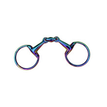Regnbågsfärgad Äggbutt Snaffle Hästbett Rostfritt Stål (4.50" TUM)