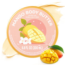 puresoak Mango Body Butter, Mango Shea Butter, Naturlig kroppsmörj för män och kvinnor, 6.8 floz