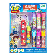 Toy Story 7 Pack Läppbalsam med Nyckelring, Växtbaserat Läppbalsam för Barn