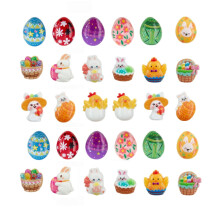 Paskhartsmycken i resin, 30 stycken kanin design, DIY hantverk, telefonfodral, scrapbooking (Gul)