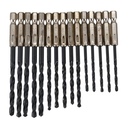 75 Pcs High Speed Steel Titanium Coated Drill Bits Set 3 4 5 mm Hex Shank 1