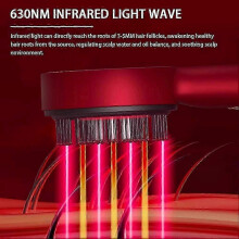 (Red) Red Light Therapy Electric Scalp Massage Comb, Shiatsu Hair Growth Treatment, Anti-Hair Loss Hair Brush with Oil Applicator