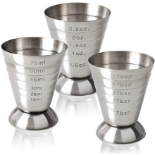 Tazze di Misurazione nel Acciaio Inossidabile 75 Ml Tazze di Misurazione nel Metallo Strumento per Bevande di Forniture per Bar Bicchiere da Cocktail