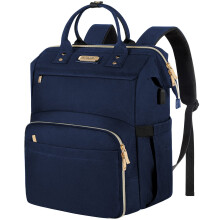 JCDOBEST Lunch Bag Ryggsäck, Isolerad Kylryggsäck för Laptop med USB-Port, Passar 15,6 Tum Laptop Blå