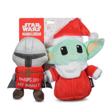 STAR WARS för Husdjur 6" Jul 2Pc Set The Mandalorian m/Present & GROGU Jultomte Plush Set - 2pc