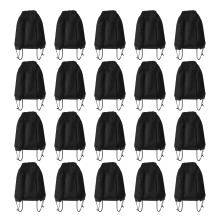 JohahaTim Drawstring Ryggsäck 20 St Draw String Väskor DIY Gym Sport Resa Yoga Cinch Bag Sackpack (Svart)