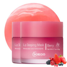 Sovande läppmask, Närande & Fuktgivande Läppmask Med Vitamin C, Antioxidanter, Läppbalsam, Läppvård (2PCS Berry)