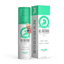 Bossman Huid-, Hoofdhuid- en Haarolie voor Mannen & Vrouwen - 4 oz Vochtinbrengende Lichaamsolie - Smaragd (Groene Thee) Geur