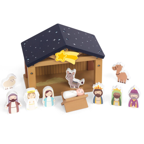 WOODENFUN Leksak Krubba Set för Barn
