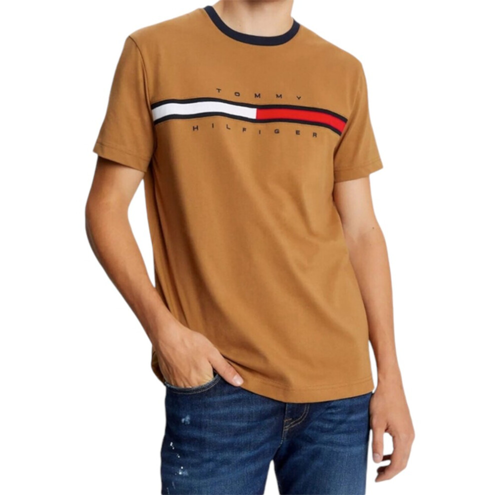 Tommy Hilfiger (Brown, Xs) Mens T Shirts Summer Cotton