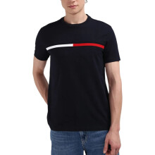 (Navy, L) Tommy Hilfiger Mens T Shirts Summer Cotton