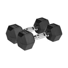 Støbejerns gummibelagte håndvægte HEX 2x8kg Rebel sekskantet sæt 16kg SOLID