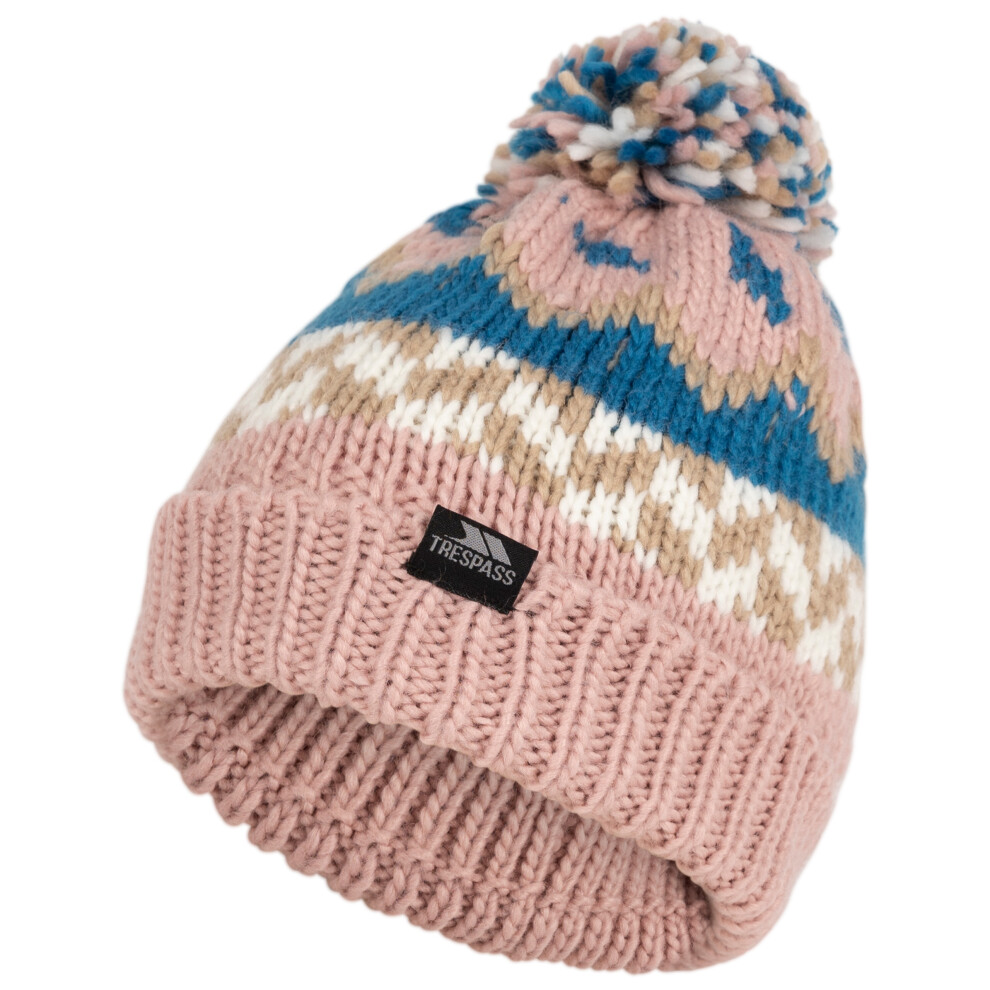 Trespass (8 Years To 10 Years, Misty Rose / Bondi Blue) Unisex Kids Beanie - Twiglet