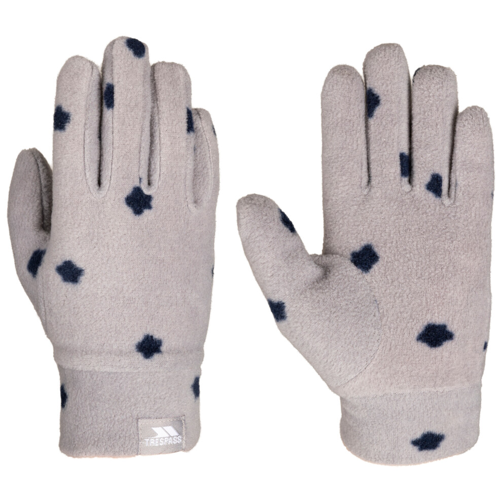 Trespass (8/10, Platinum) Kids Fleece Gloves With Fitted Cuff Zumee