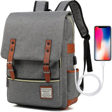 Mochila UGRACE para portátil, Gris, Unisex, Compartimento para laptop de 15.6", 6 Compartimentos, Puerto USB