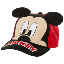 Disney Mickey Mouse Barnkeps, Justerbar Keps med 3D Öron för Pojkar, Ålder 4-7 År, Röd