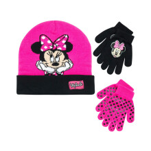 Disney Flickor Minnie Mus och Vampirina Vintermössa och 2 Par Vantar eller Handskar (Småbarn/Flicka), Stl 4-7