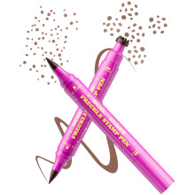 Berinist Uppgraderad Dubbeländad 2-i-1 Faux Freckle Stamp Pen, Vattentät Penna för Att Skapa Fräknar